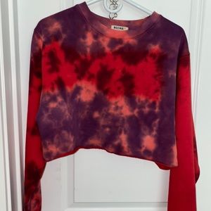 Cropped tye dye crew neck by NEEMA CALIFORNIA